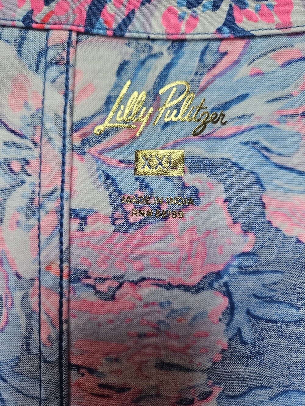Lilly Pulitzer Blue & Pink Floral Midi Dress Size XXL - Picture 6 of 7